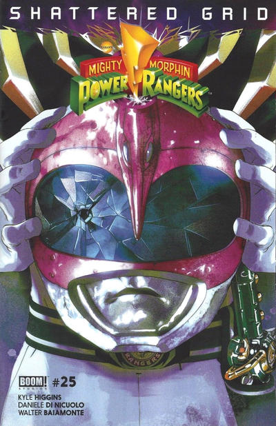 Cover for Mighty Morphin Power Rangers (Boom! Studios, 2016 series) #25 [Shattered Pink Ranger - Goñi Montes]