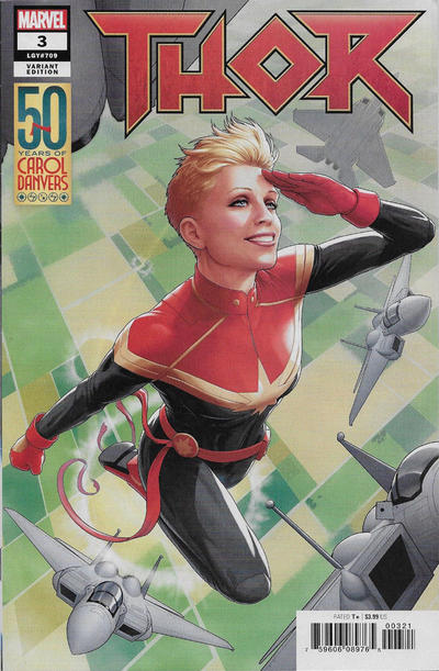 Cover for Thor (Marvel, 2018 series) #3 [John Tyler Christopher 'Carol Danvers 50th Anniversary']