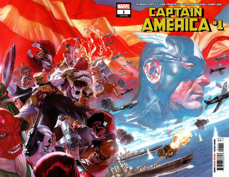 Cover for Captain America (Marvel, 2018 series) #1 (705) [Alex Ross Wraparound]