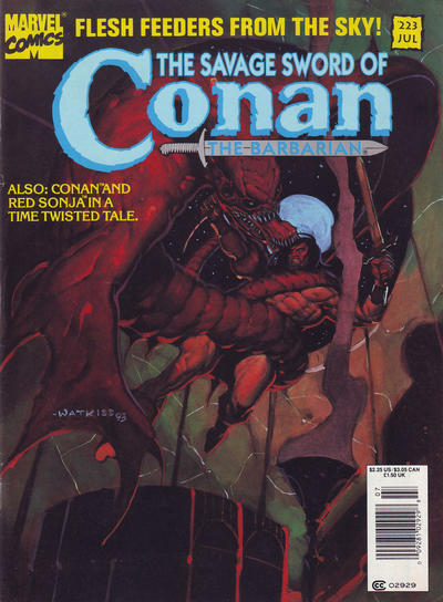 Cover for The Savage Sword of Conan (Marvel, 1974 series) #223 [Newsstand]