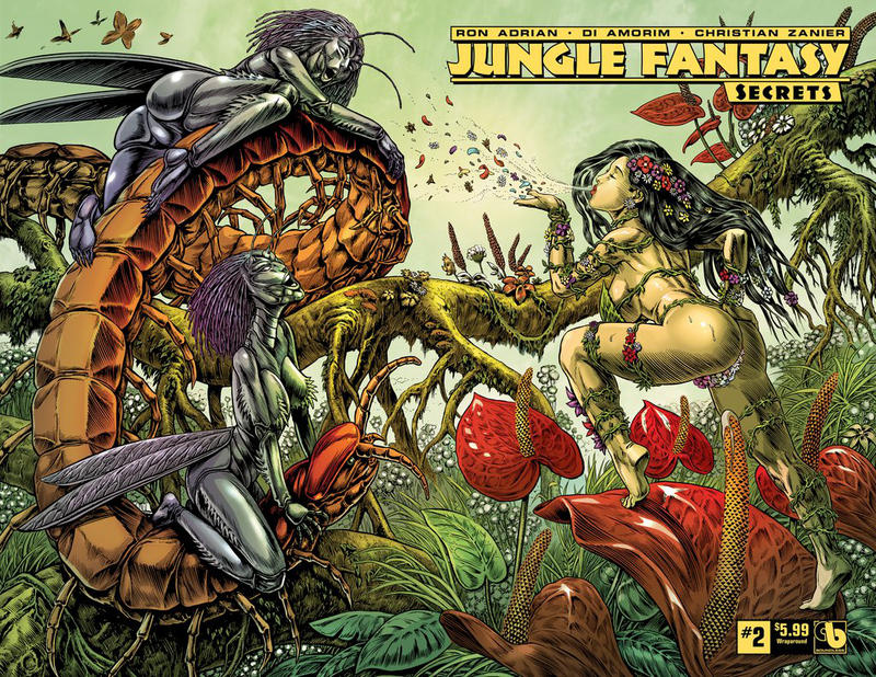 Cover for Jungle Fantasy: Secrets (Avatar Press, 2018 series) #2 [Wraparound Cover]