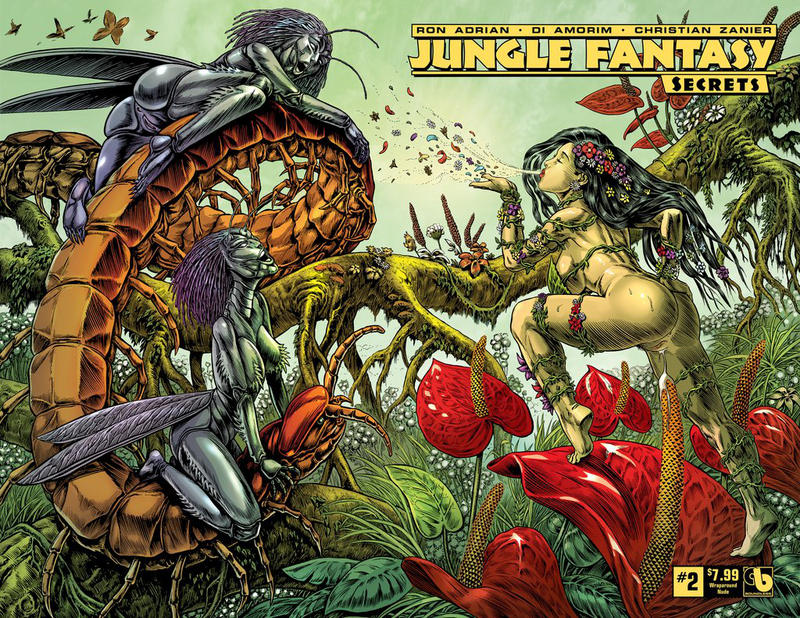 Cover for Jungle Fantasy: Secrets (Avatar Press, 2018 series) #2 [Wraparound Nude Cover]