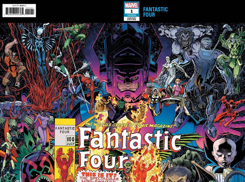 Cover for Fantastic Four (Marvel, 2018 series) #1 [Arthur Adams Wraparound Connecting]