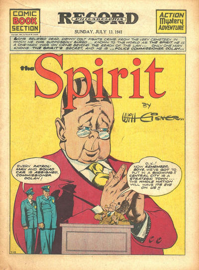 Cover for The Spirit (Register and Tribune Syndicate, 1940 series) #7/13/1941 [Philadelphia Record Edition]
