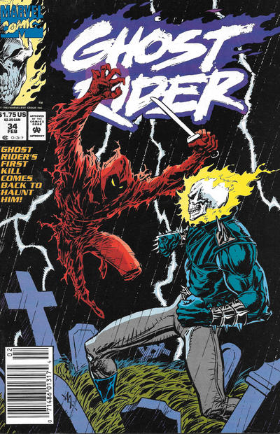 Cover for Ghost Rider (Marvel, 1990 series) #34 [Newsstand]