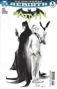 Cover for Batman (DC, 2016 series) #1 [Fried Pie Rafael Albuquerque Black and White Cover]