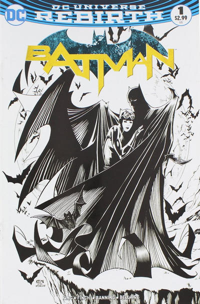 Cover for Batman (DC, 2016 series) #1 [Comic Con Box Barry Kitson Black and White Cover]