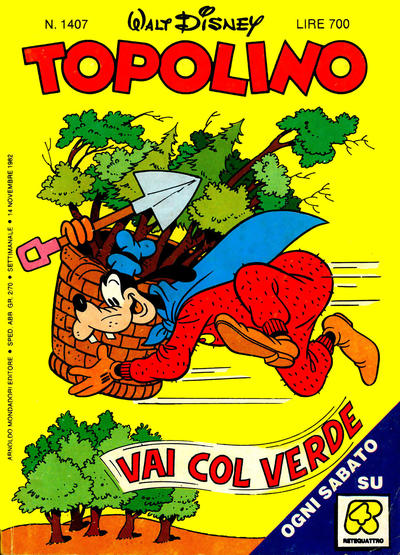 Cover for Topolino (Mondadori, 1949 series) #1407