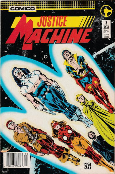 Cover for Justice Machine (Comico, 1987 series) #2 [Newsstand]
