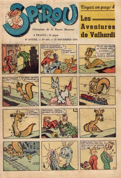 Cover for Le Journal de Spirou (Dupuis, 1938 series) #449
