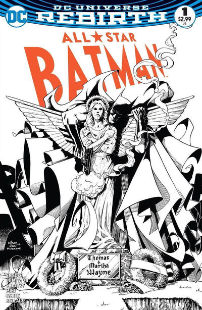 Cover for All Star Batman (DC, 2016 series) #1 [Scorpion Comics Barry Kitson Black and White Cover]