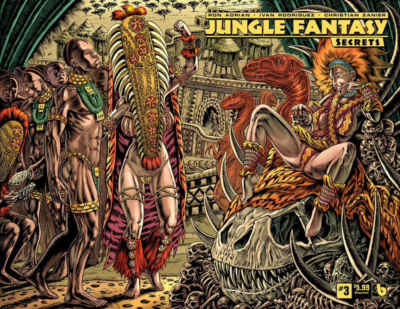 Cover for Jungle Fantasy: Secrets (Avatar Press, 2018 series) #3 [Wraparound Cover]