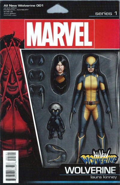 Cover for All-New Wolverine (Marvel, 2016 series) #1 [John Tyler Christopher Action Figure (Wolverine - Laura Kinney)]