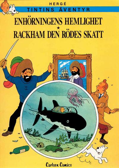 Cover for Tintins äventyr (Carlsen/if [SE], 1982 series) #S1 - Enhörningens hemlighet * Rackham den rödes skatt