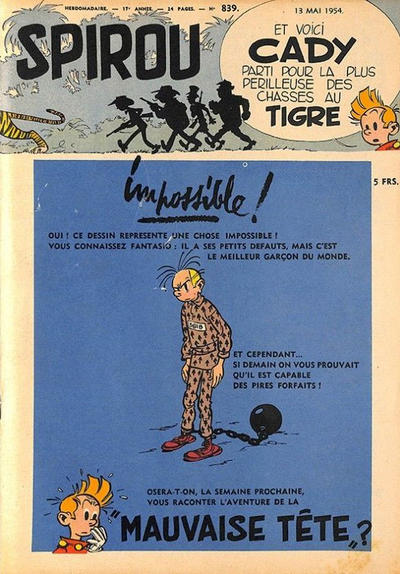 Cover for Spirou (Dupuis, 1947 series) #839