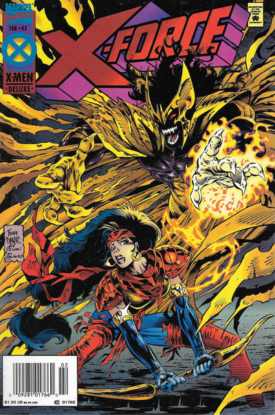 Cover for X-Force (Marvel, 1991 series) #43 [Deluxe Newsstand Edition]