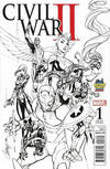 Cover Thumbnail for Civil War II (2016 series) #1 [Midtown Comics Exclusive J. Scott Campbell Black and White Variant]