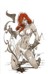 Cover for Red Sonja (Dynamite Entertainment, 2016 series) #1 [Cover K Retailer Incentive B&W Campbell]