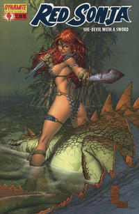 Cover Thumbnail for Red Sonja (Dynamite Entertainment, 2005 series) #4 [Dynamic Forces Marc Silvestri Blue Foil Edition]