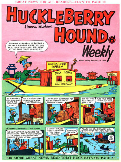 Cover for Huckleberry Hound Weekly (City Magazines, 1961 series) #16 February 1963 [72]