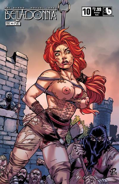 Cover for Belladonna: Fire and Fury (Avatar Press, 2017 series) #10 [Bondage Nude Cover]