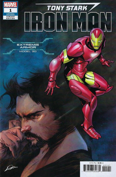 Cover for Tony Stark: Iron Man (Marvel, 2018 series) #1 [Extremis Armor - Alexander Lozano / Valerio Schiti]