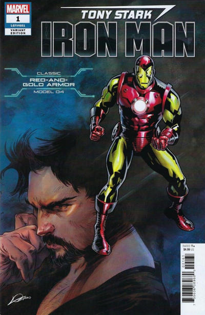 Cover for Tony Stark: Iron Man (Marvel, 2018 series) #1 [Classic Armor - Alexander Lozano / Valerio Schiti]