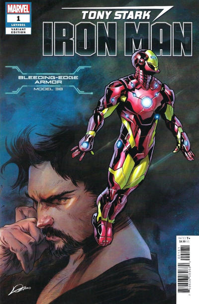 Cover for Tony Stark: Iron Man (Marvel, 2018 series) #1 [Bleeding Edge Armor - Alexander Lozano / Valerio Schiti]