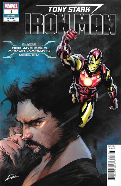 Cover for Tony Stark: Iron Man (Marvel, 2018 series) #1 [Red and Gold Armor - Alexander Lozano / Valerio Schiti]