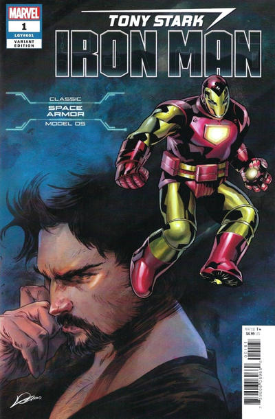 Cover for Tony Stark: Iron Man (Marvel, 2018 series) #1 [Classic Space Armor - Alexander Lozano / Valerio Schiti]