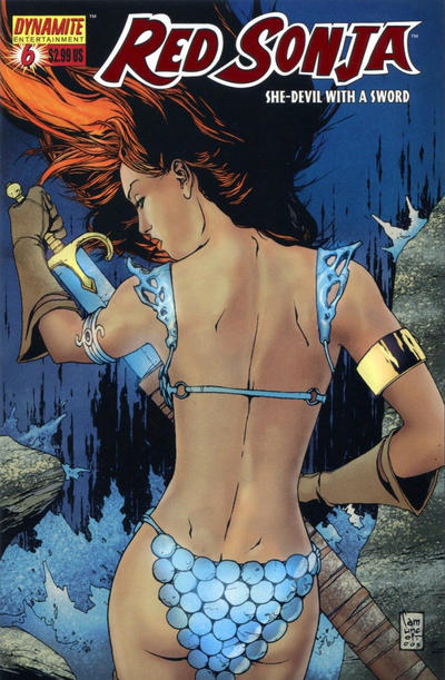 Cover for Red Sonja (Dynamite Entertainment, 2005 series) #6 [Giuseppe Camuncoli Red Foil Retailer Incentive Cover (1 in 35)]