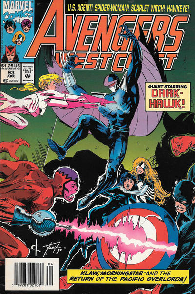 Cover for Avengers West Coast (Marvel, 1989 series) #93 [Newsstand]