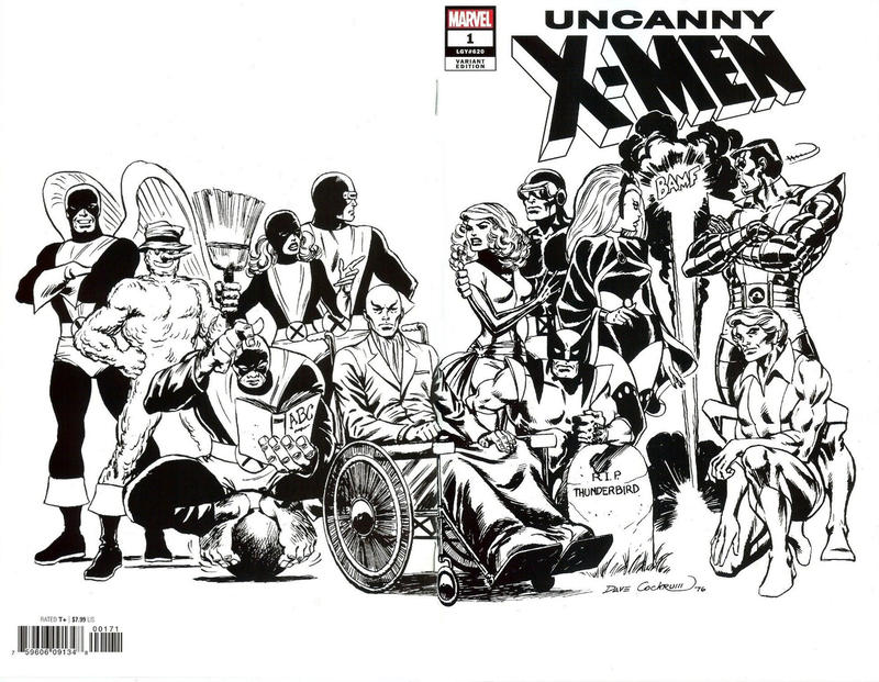 Cover for Uncanny X-Men (Marvel, 2019 series) #1 (620) [Dave Cockrum 'Hidden Gem' Wraparound Black and White]