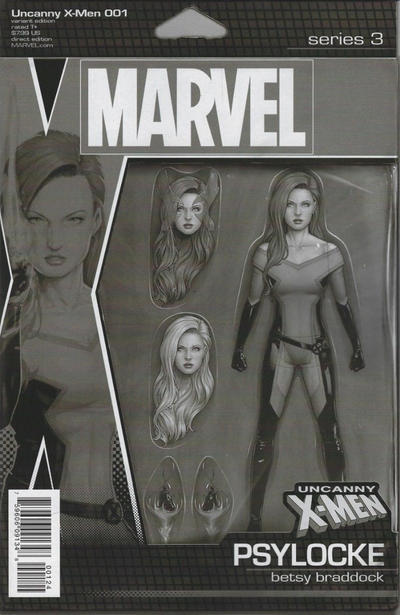 Cover for Uncanny X-Men (Marvel, 2019 series) #1 (620) [John Tyler Christopher Action Figure Black and White]