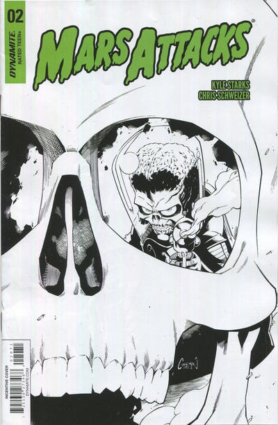 Cover for Mars Attacks (Dynamite Entertainment, 2018 series) #2 [Cover G Black and White Ruairi Coleman]