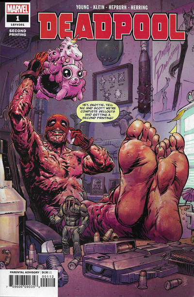 Cover for Deadpool (Marvel, 2018 series) #1 [Second Printing - Nic Klein]