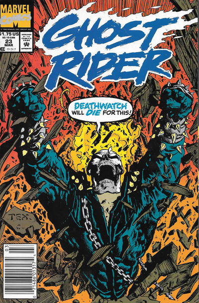 Cover for Ghost Rider (Marvel, 1990 series) #23 [Newsstand]
