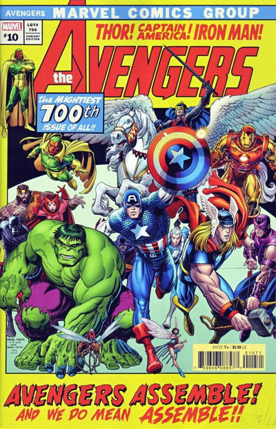 Cover for Avengers (Marvel, 2018 series) #10 (700) [Arthur Adams]
