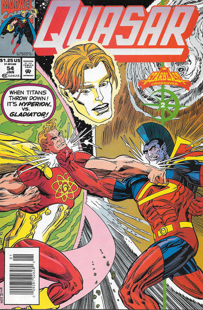 Cover for Quasar (Marvel, 1989 series) #54 [Newsstand]