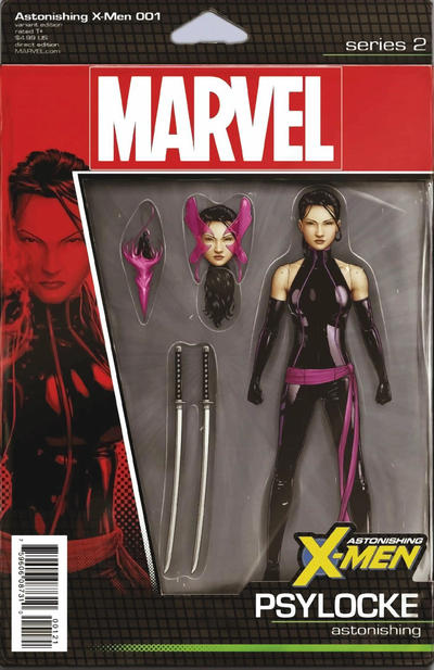Cover for Astonishing X-Men (Marvel, 2017 series) #1 [John Tyler Christopher Action Figure (Psylocke)]