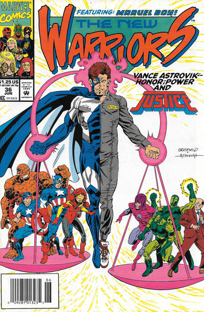 Cover for The New Warriors (Marvel, 1990 series) #36 [Newsstand]