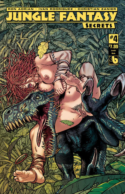 Cover for Jungle Fantasy: Secrets (Avatar Press, 2018 series) #4 [Lorelei Nude Cover]