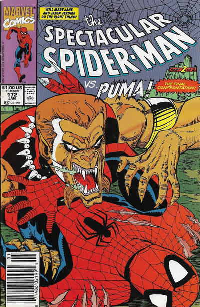 Cover for The Spectacular Spider-Man (Marvel, 1976 series) #172 [Newsstand]