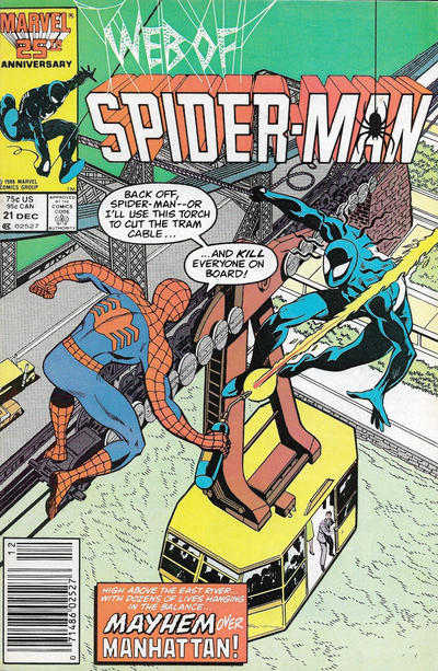 Cover for Web of Spider-Man (Marvel, 1985 series) #21 [Newsstand]