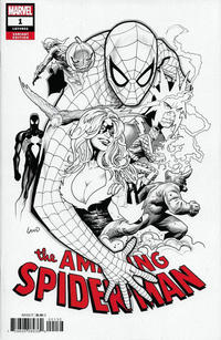 Cover for Amazing Spider-Man (Marvel, 2018 series) #1 (802) [Variant Edition - Greg Land B&W Cover]