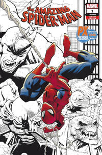 Cover Thumbnail for Amazing Spider-Man (Marvel, 2018 series) #1 (802) [Variant Edition - PX Previews Exclusive San Diego Comic Con 2018 - Ryan Ottley Black and White Wraparound Cover]