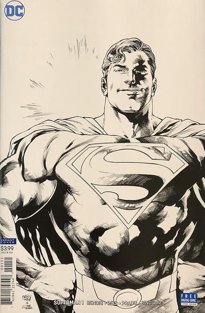 Cover for Superman (DC, 2018 series) #1 [Ivan Reis & Joe Prado Black and White Variant Cover]