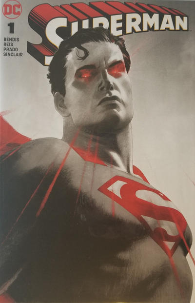 Cover for Superman (DC, 2018 series) #1 [Forbidden Planet Joshua Middleton Black, White, and Red Cover]