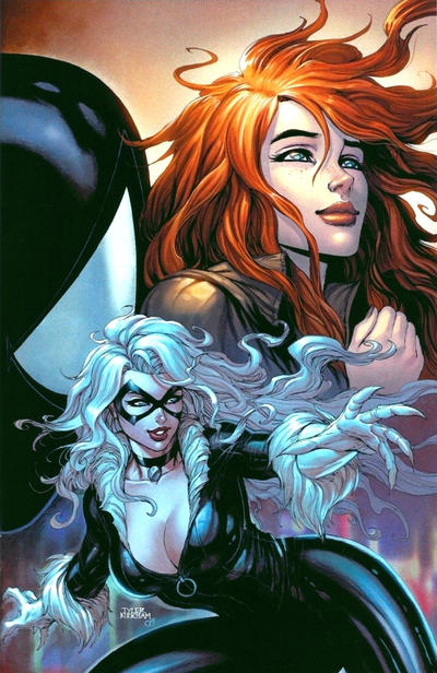 Cover for Amazing Spider-Man (Marvel, 2018 series) #1 (802) [Variant Edition - Comic Sketch Art Exclusive 'Black Cat' - Mark Brooks Cover]