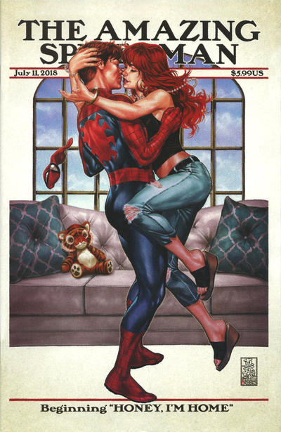 Cover for Amazing Spider-Man (Marvel, 2018 series) #1 (802) [Variant Edition - Clayton Crain Exclusive - Black Costume]